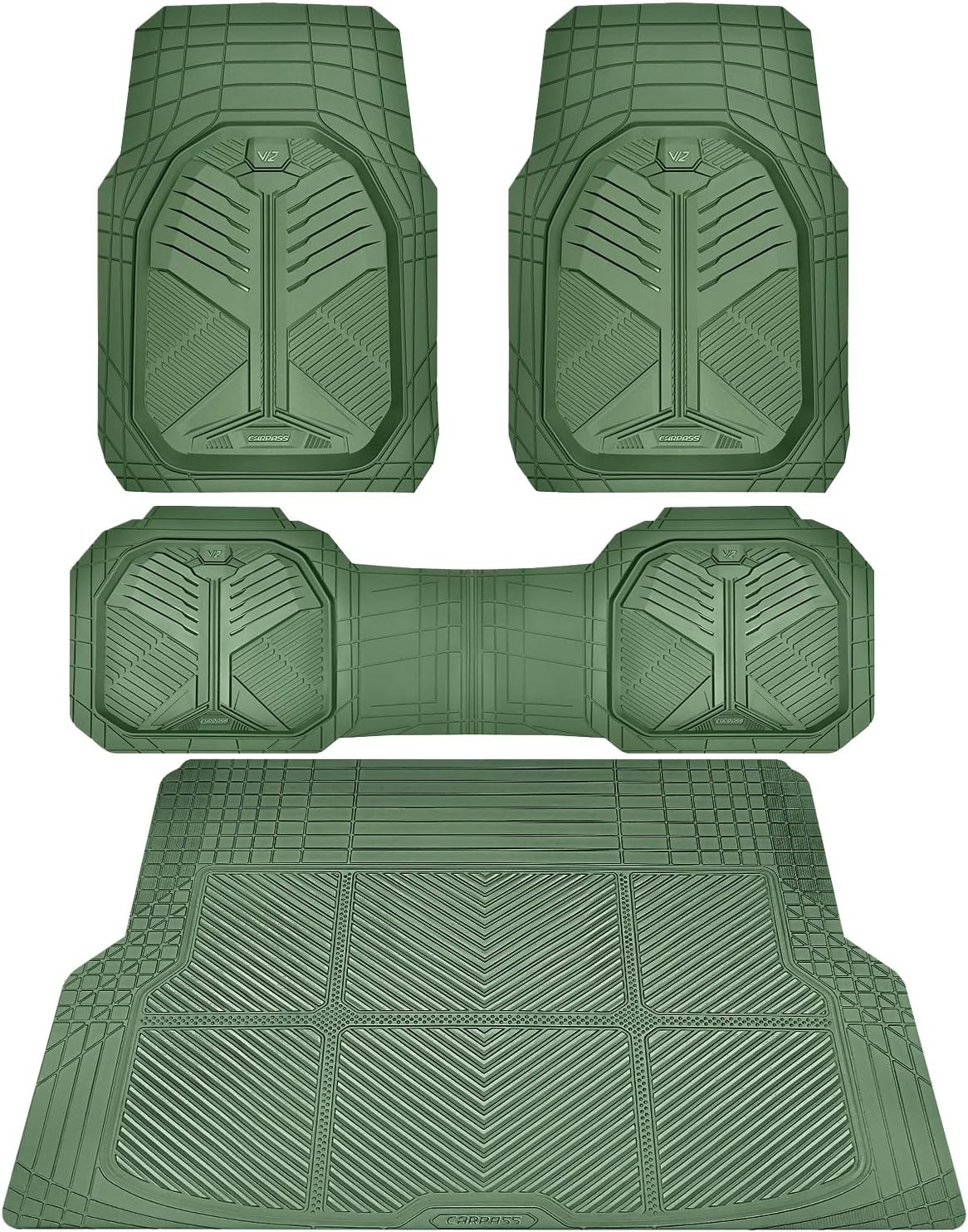 CAR PASS Heavy Duty Rubber Car Mats for All Weather Protection