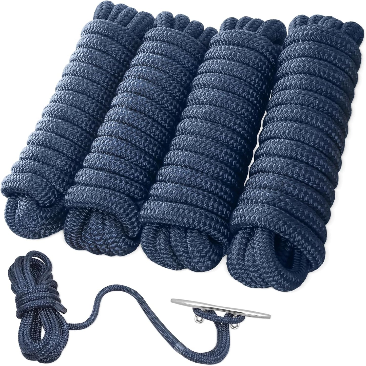 AOLEBA Boat Dock Lines 5/8ft' x 15ft for Easy Docking and Mooring