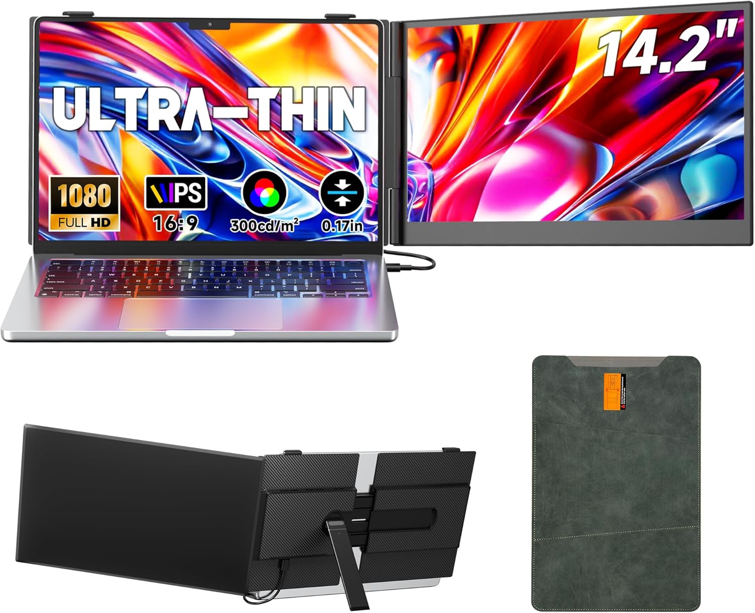 Laptop Screen Extender 14.2in FHD 1080P Ultra-Thin Monitor