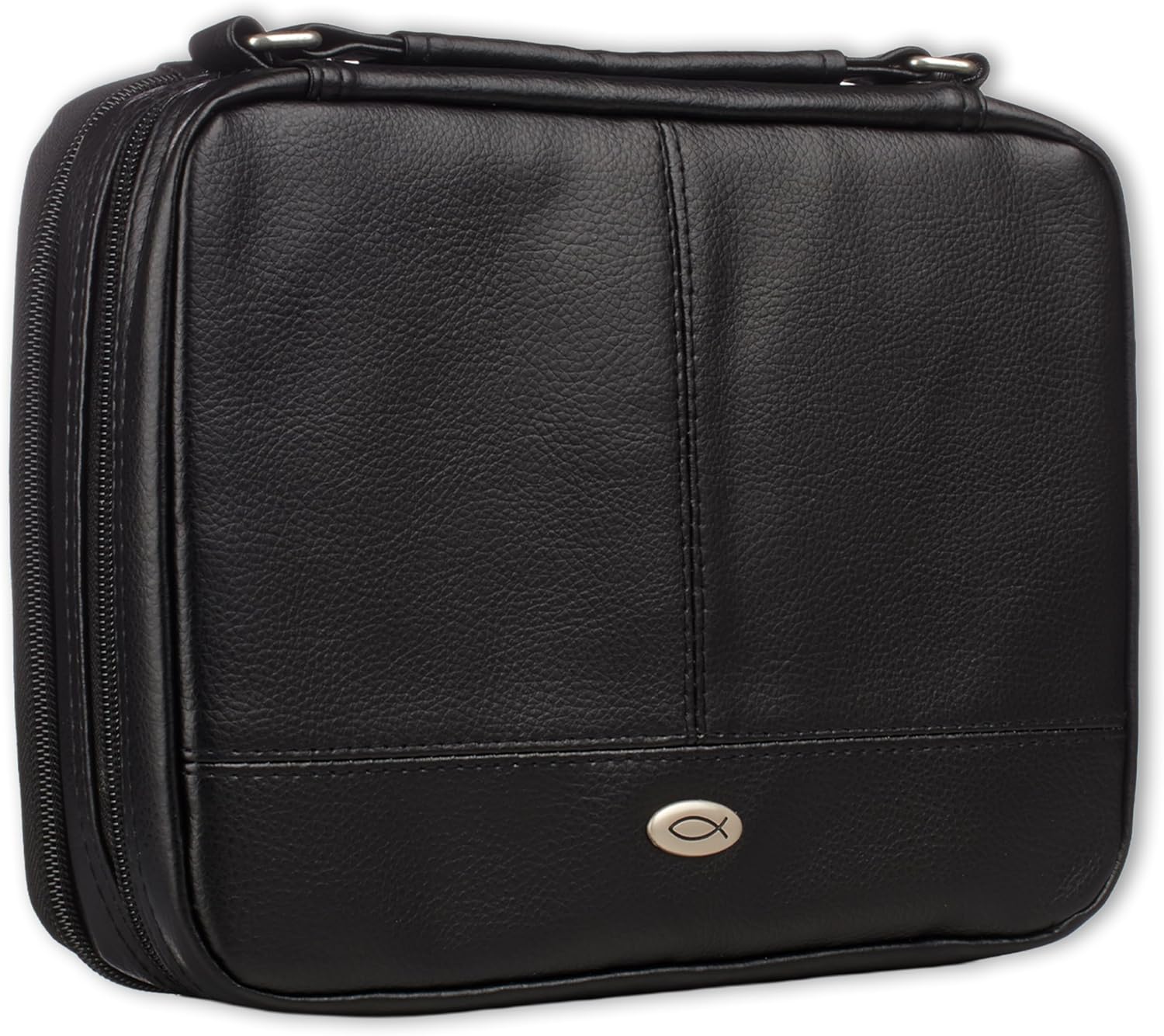 Faux Leather Bible Cover for Men and Women with Ichthus Emblem