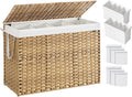 Laundry Hamper with Lid and 4 Sections - Large 52.8 gal Divider Bin