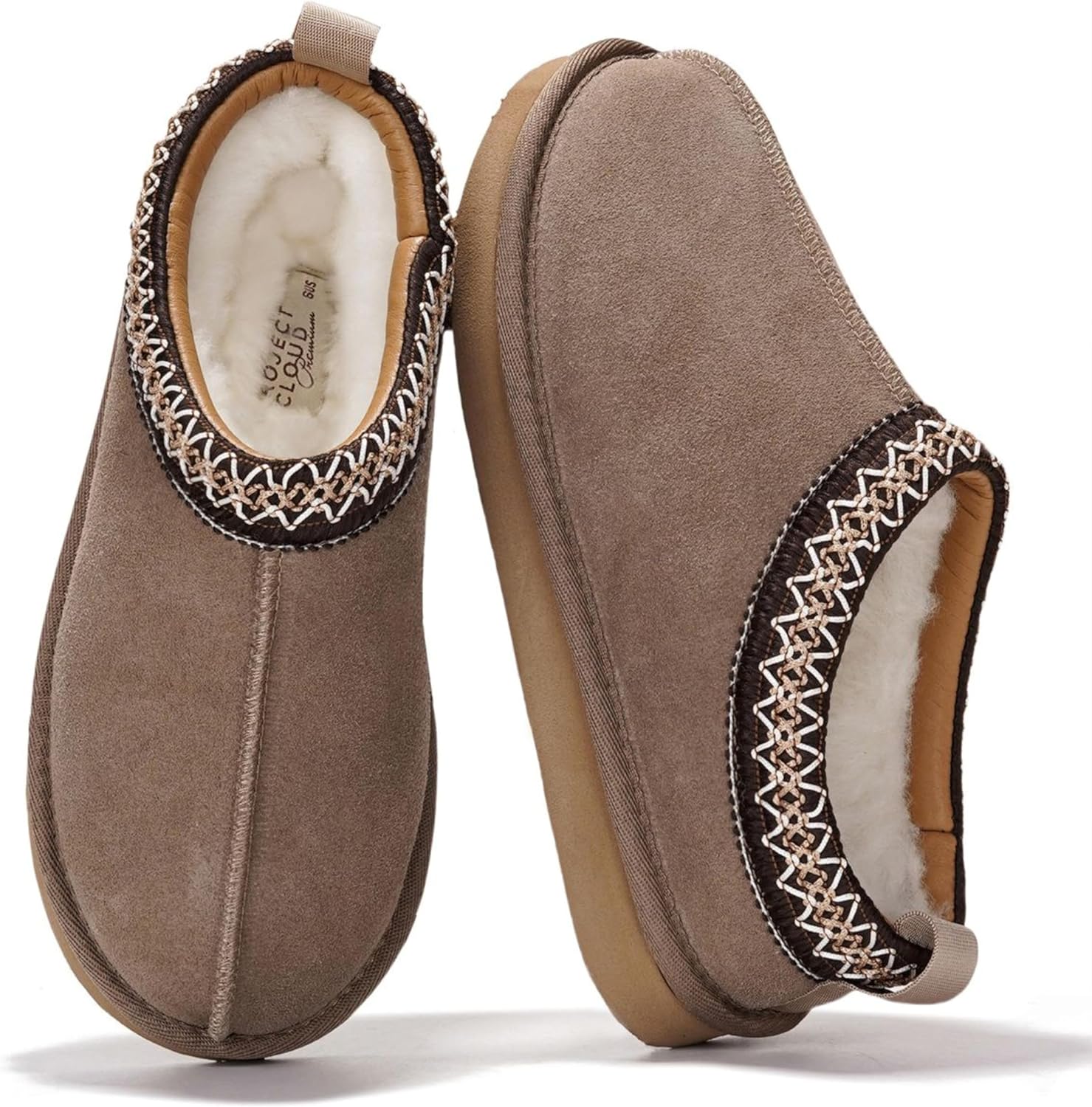 Genuine Leather Womens Slippers with Australian Shearling Fur