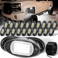 YONEDA 20 Pods White Rock Lights 6000K Ultra Bright LED Underglow