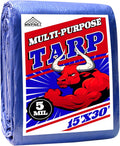 Tarp 15x30 ft 100% Waterproof UV Resistant 5mil Blue Tarp - Durable