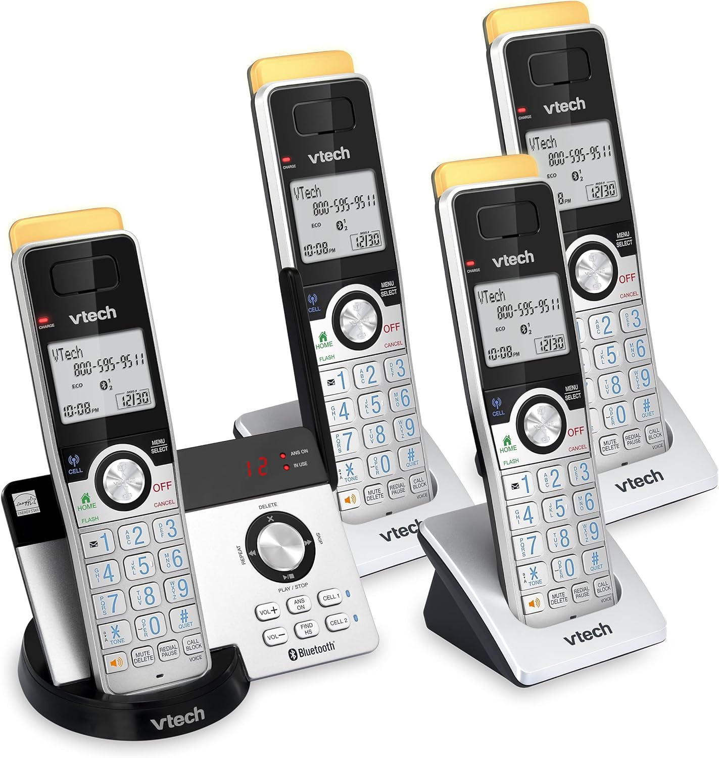 VTech IS8121-4 Cordless Phone with Long Range and Bluetooth