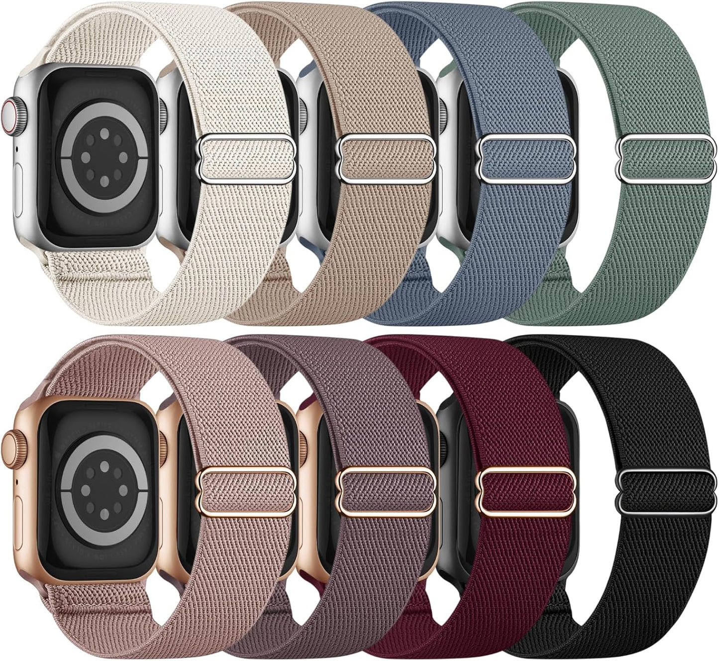 Stretchy Solo Loop Band: Compatible with Apple Watch, Nylon Braided