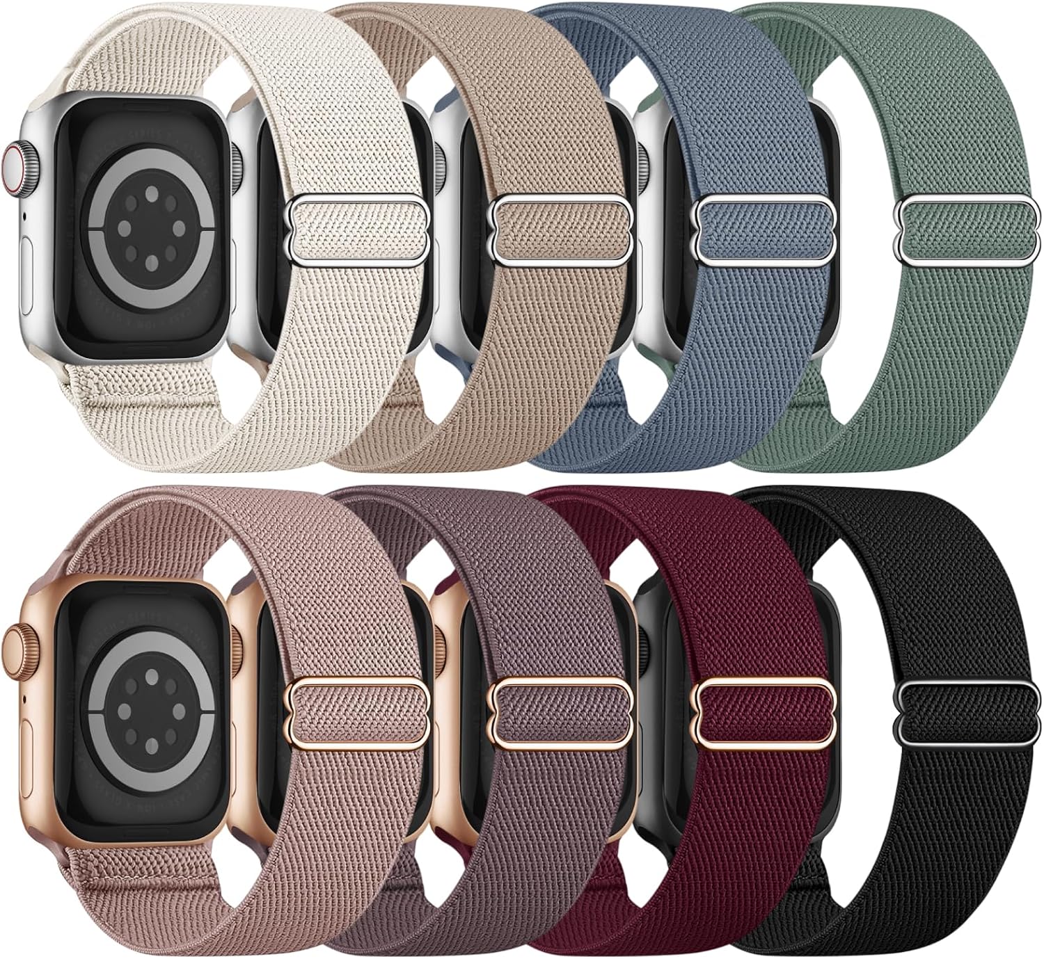 Stretchy Solo Loop Band: Compatible with Apple Watch, Nylon Braided