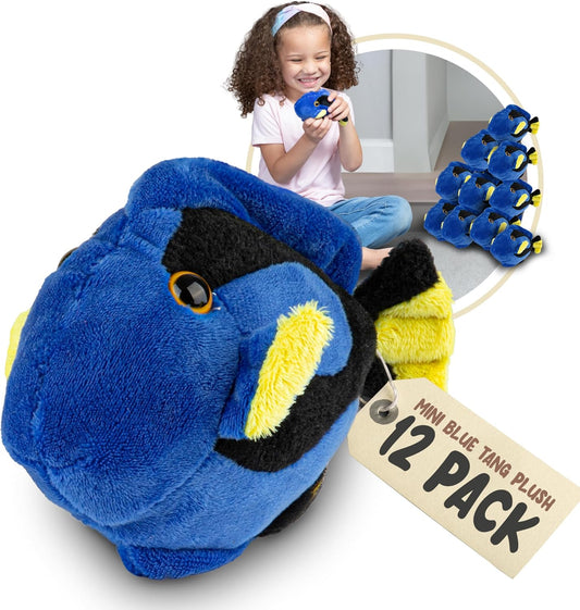 12-Pack Mini Blue Tang Plush Toys - Perfect Party Favors!