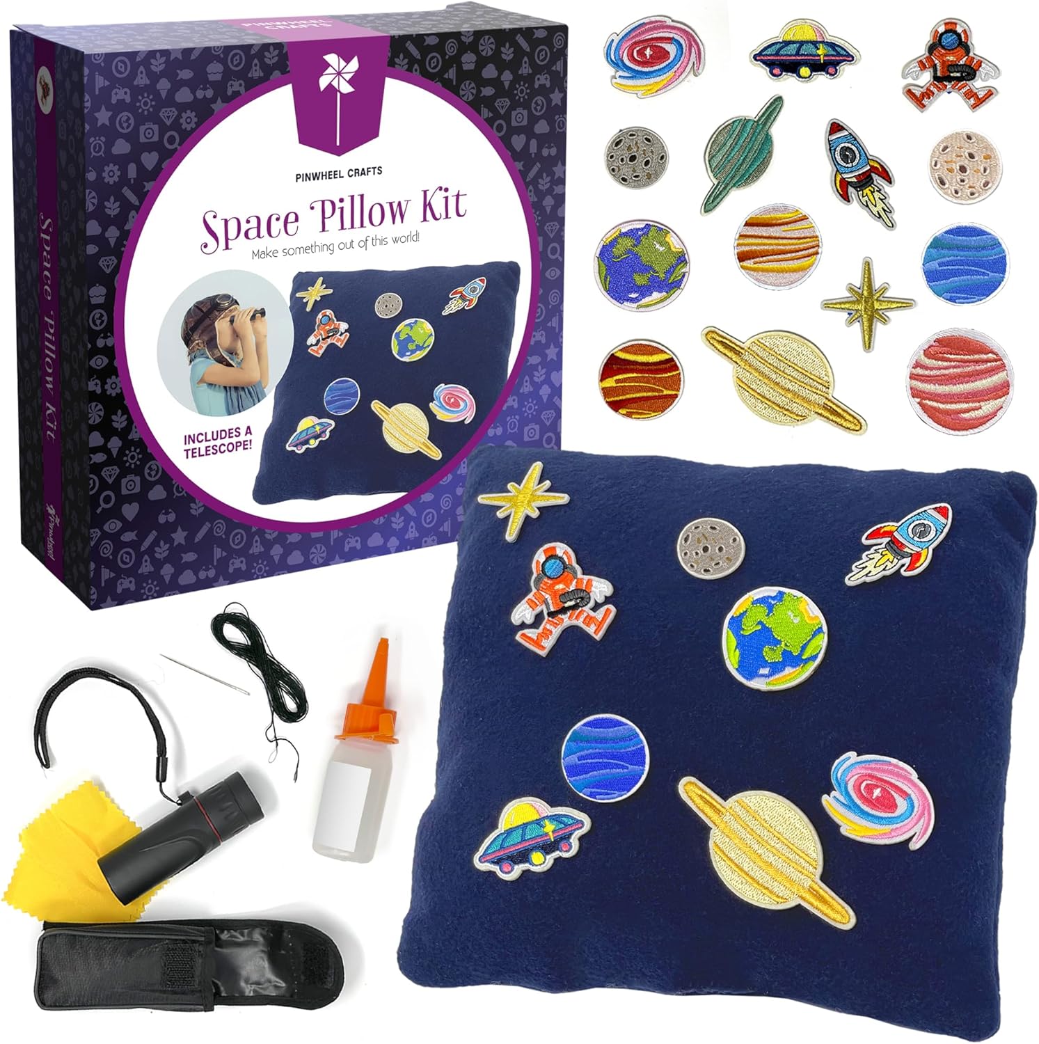 DIY Space Pillow Sewing Kit for Kids - Craft Your Own Galaxy