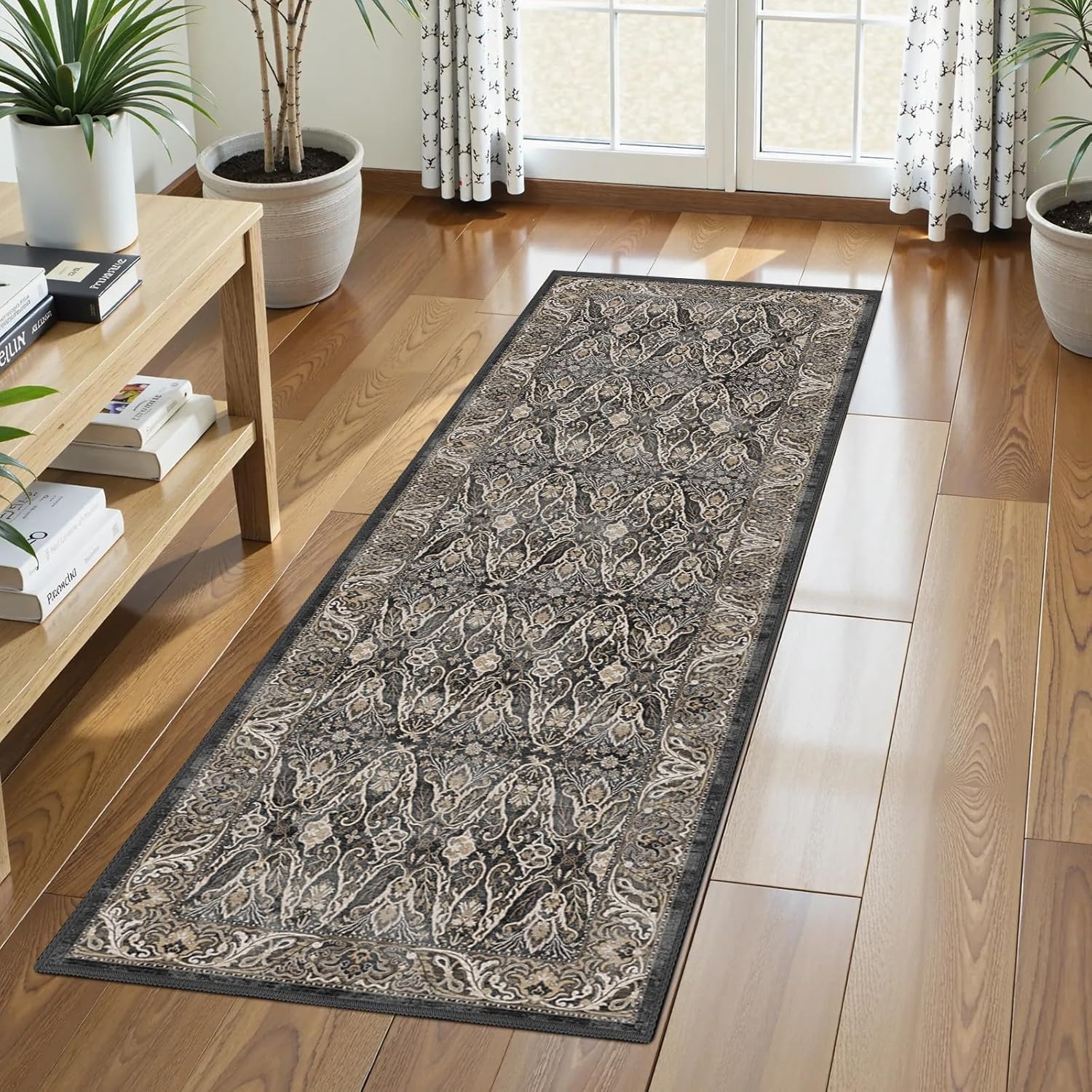 Washable Area Rug 2ft 6in' x 8ft Vintage Traditional Persian Mat