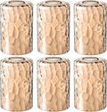 Amber Hammered Glass Shade Replacements 6 Pack - Classic Warm Glow