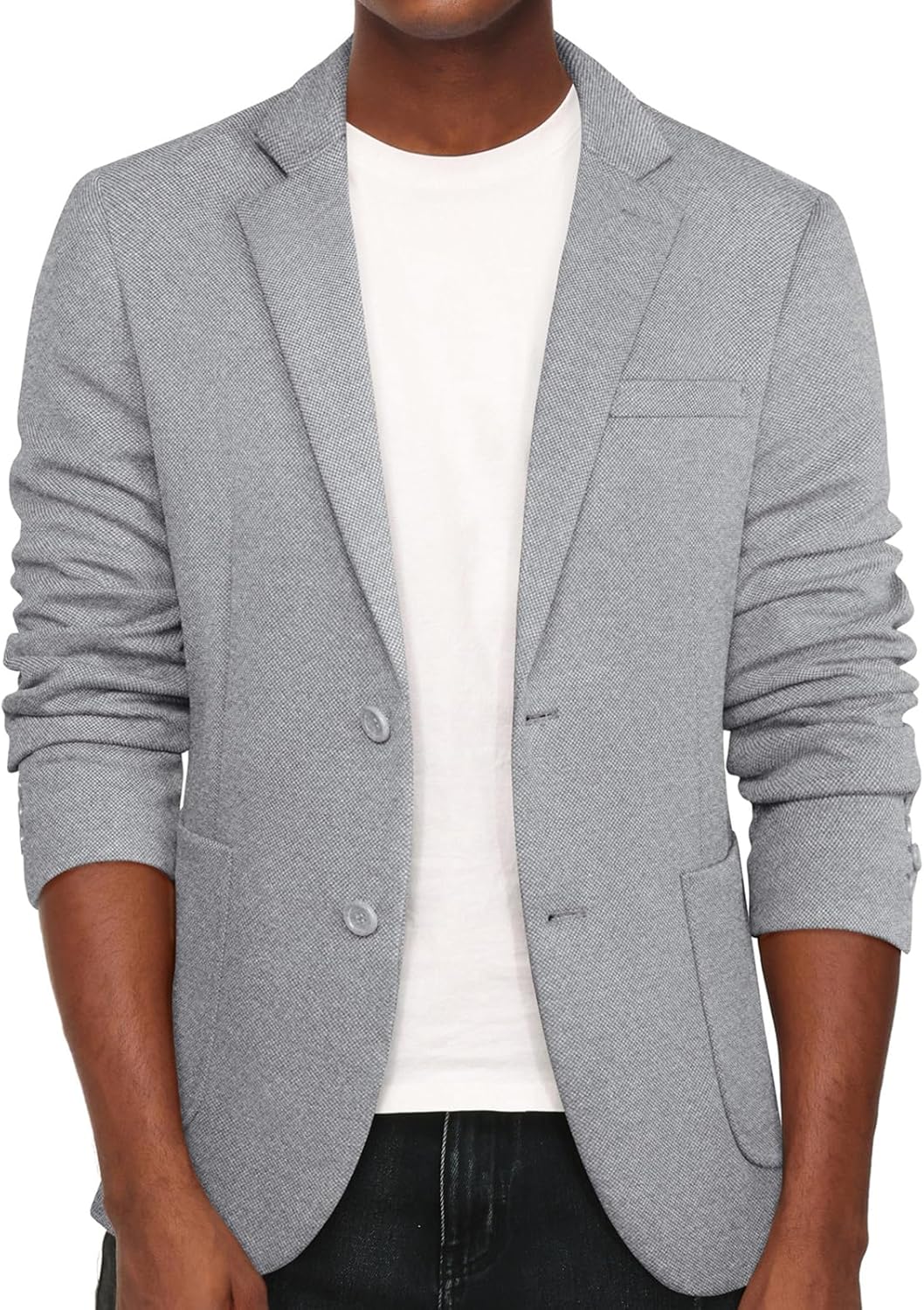 Men's Casual Knit Blazer Suit Jacket for Stylish Comfort