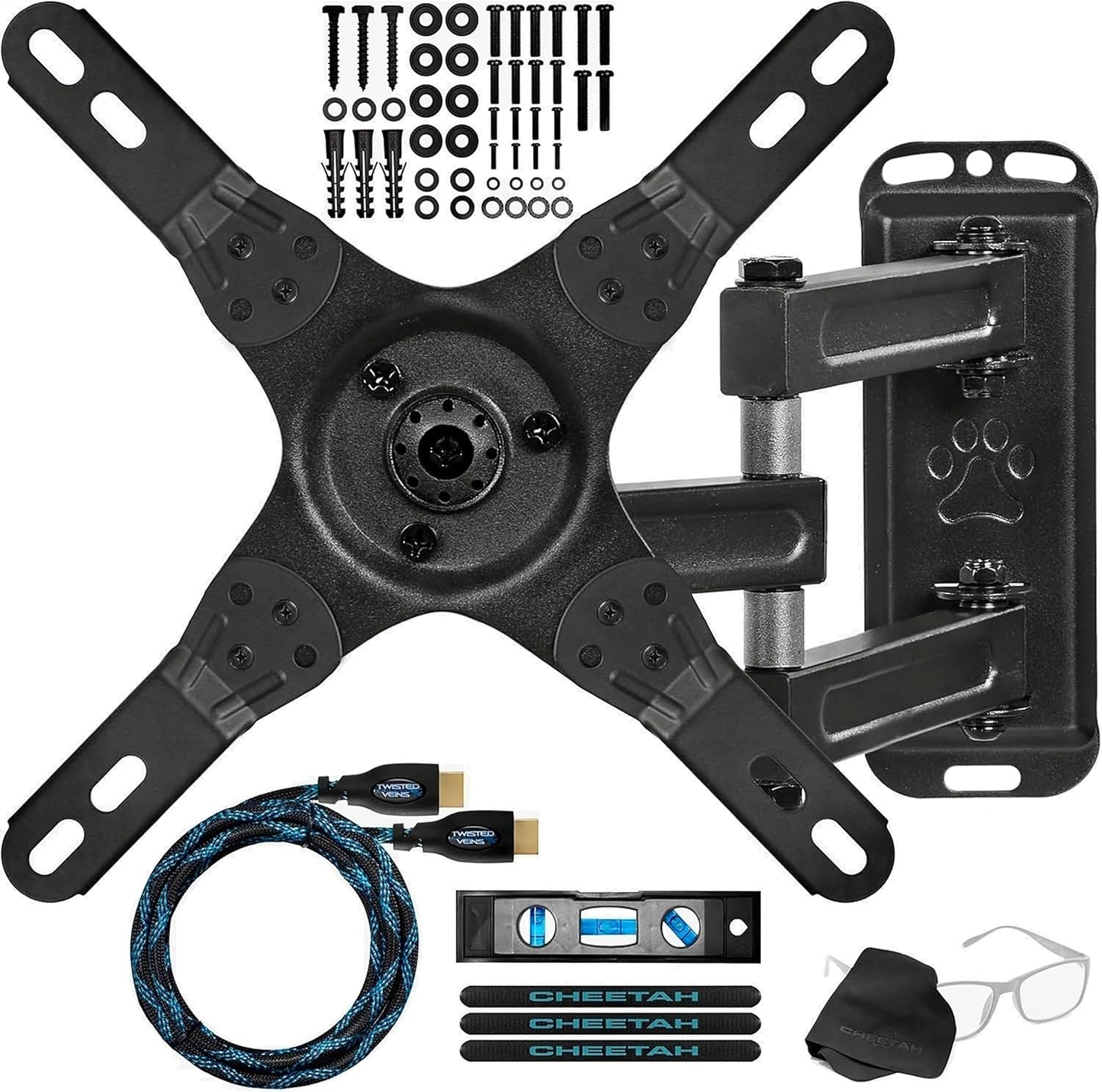 Adjustable Full Motion TV/Monitor Wall Mount - VESA 200, 40lbs
