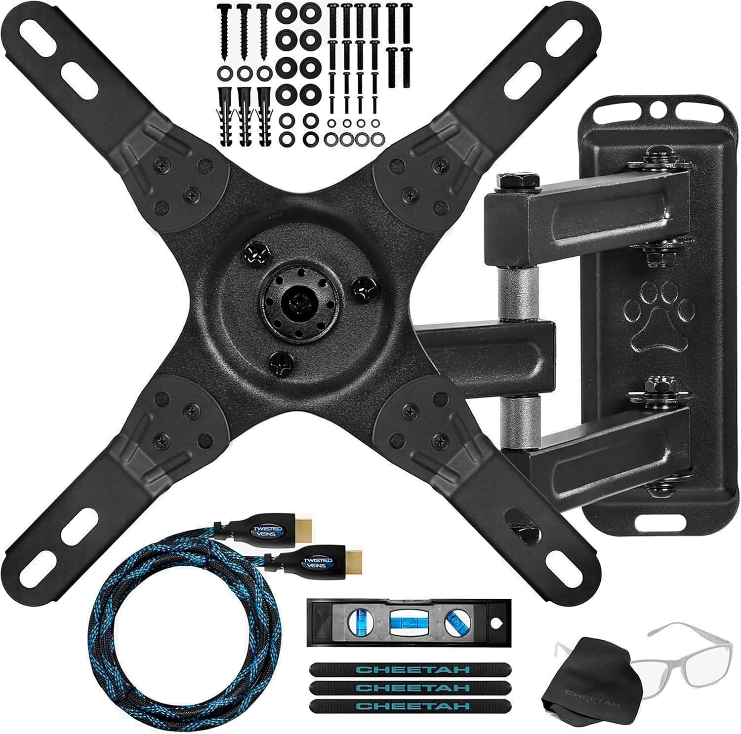 Adjustable Full Motion TV/Monitor Wall Mount - VESA 200, 40lbs