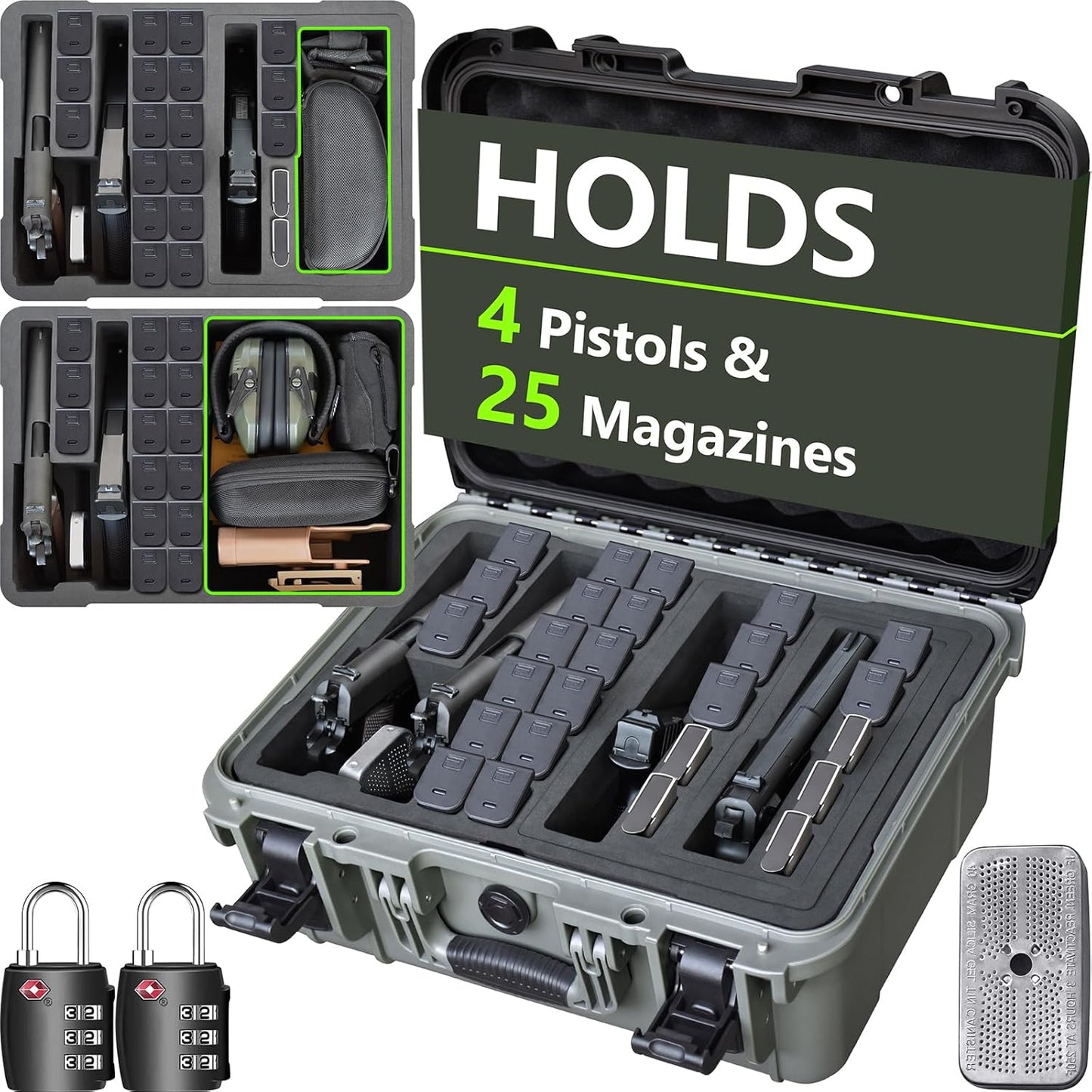 TSA Approved Pistol Gun Case for Multiple Handguns - Durable & Safe
