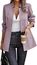 Women's Casual Business Open Front Long Sleeve Blazer - Slim Hip