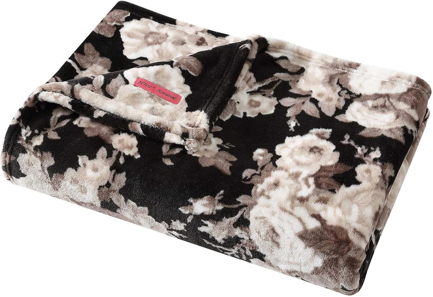 Betsey Johnson Vintage Floral Black Twin Blanket for Cozy Comfort