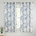 Floral Linen Semi Sheer Curtains 63 in 2 Panels - Light Filtering