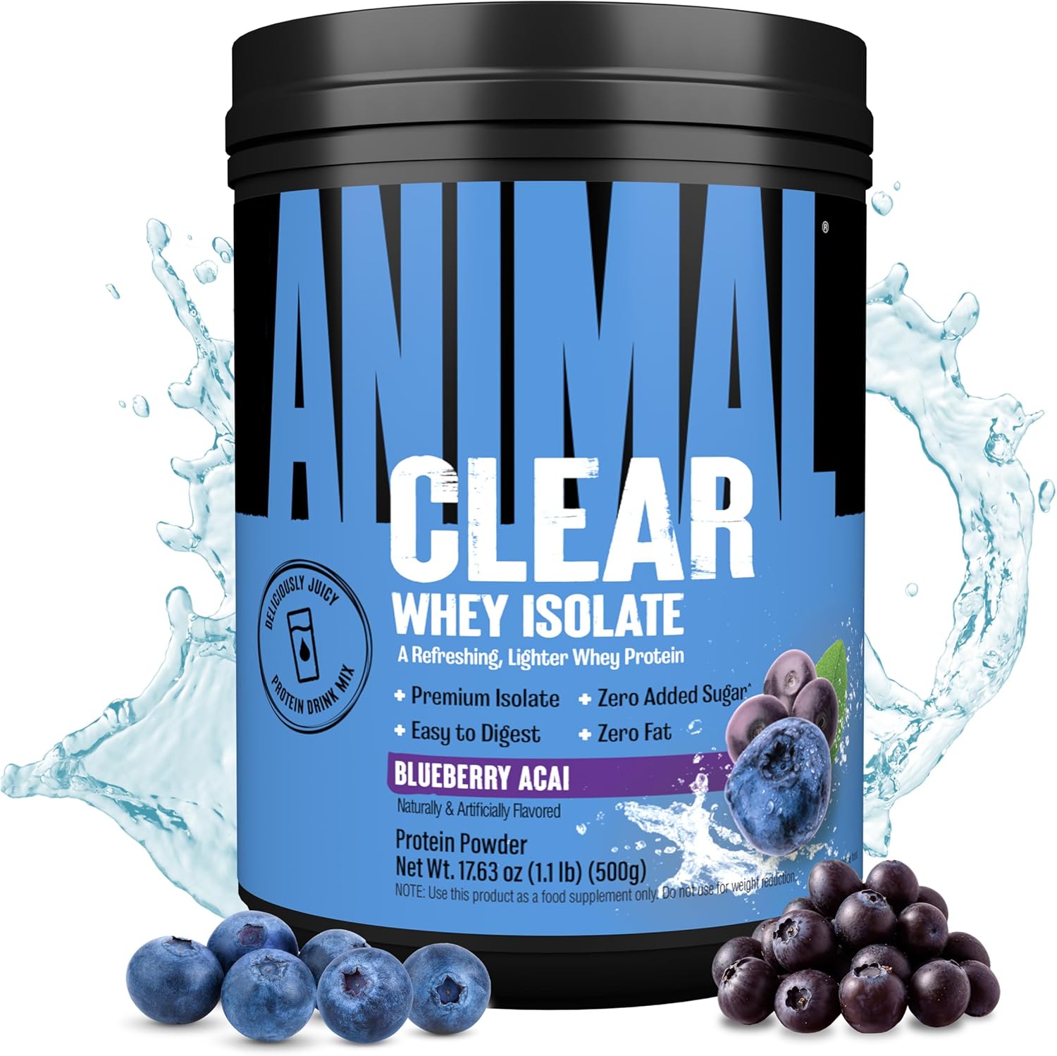 Clear Whey Isolate Protein Powder - Refreshing Blueberry Acai