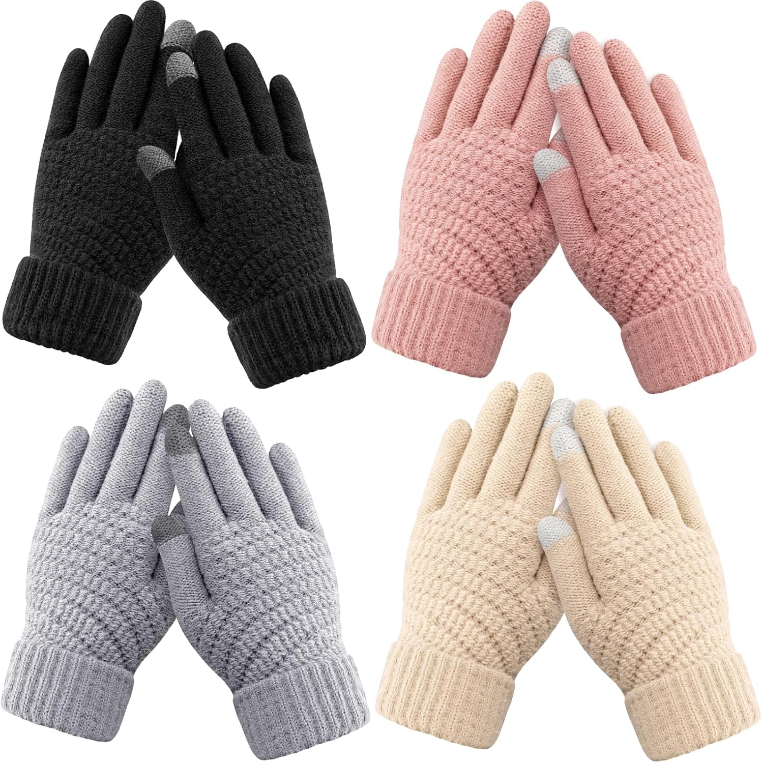 Warm Touchscreen Knit Gloves for Women