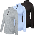 Womens Dry-Fit 3-Pack Quarter Zip & Full Zip Hoodie - Versatile Real