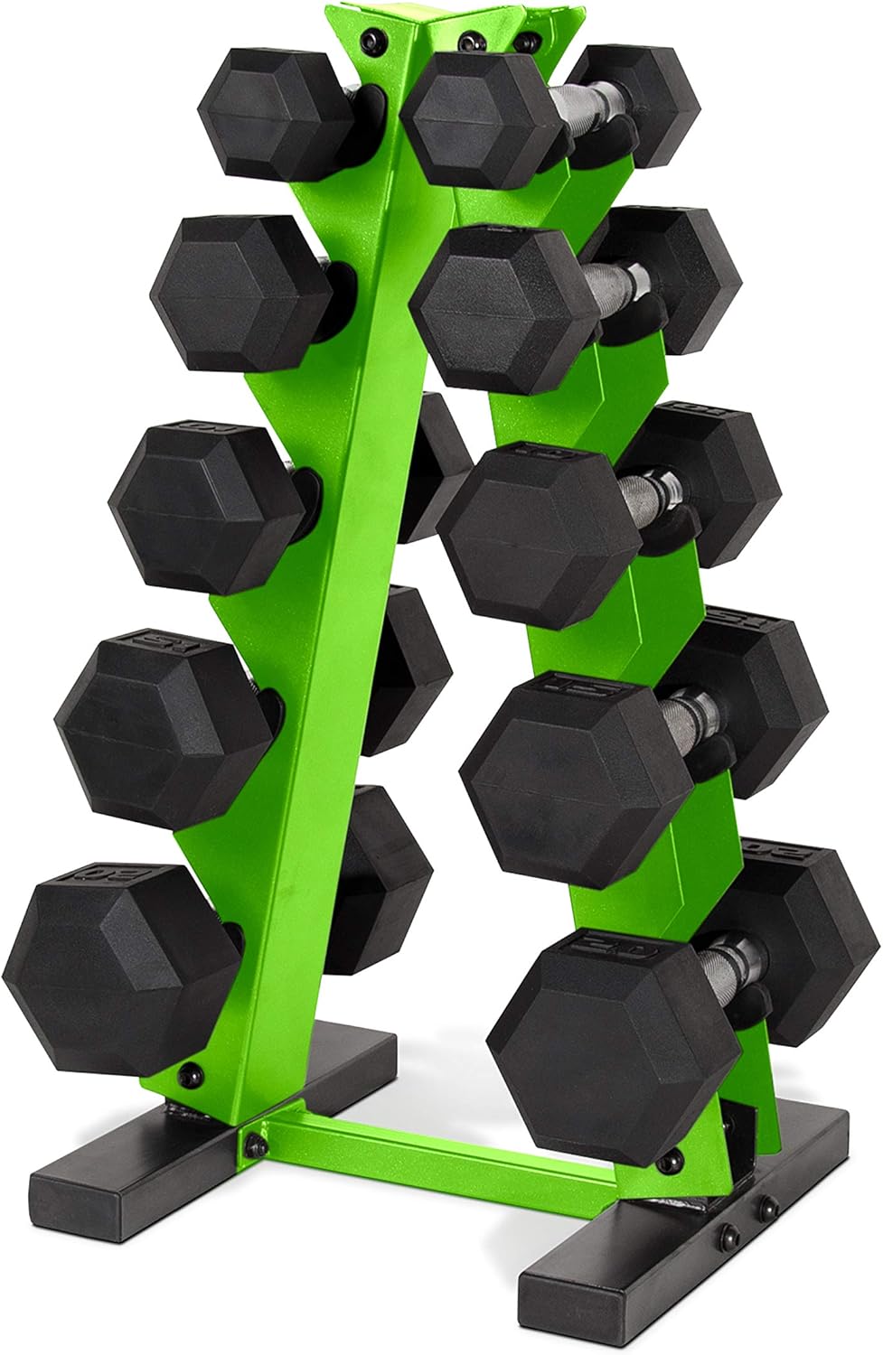 CAP Barbell 150 LB Coated Hex Dumbbell Weight Set with Rack