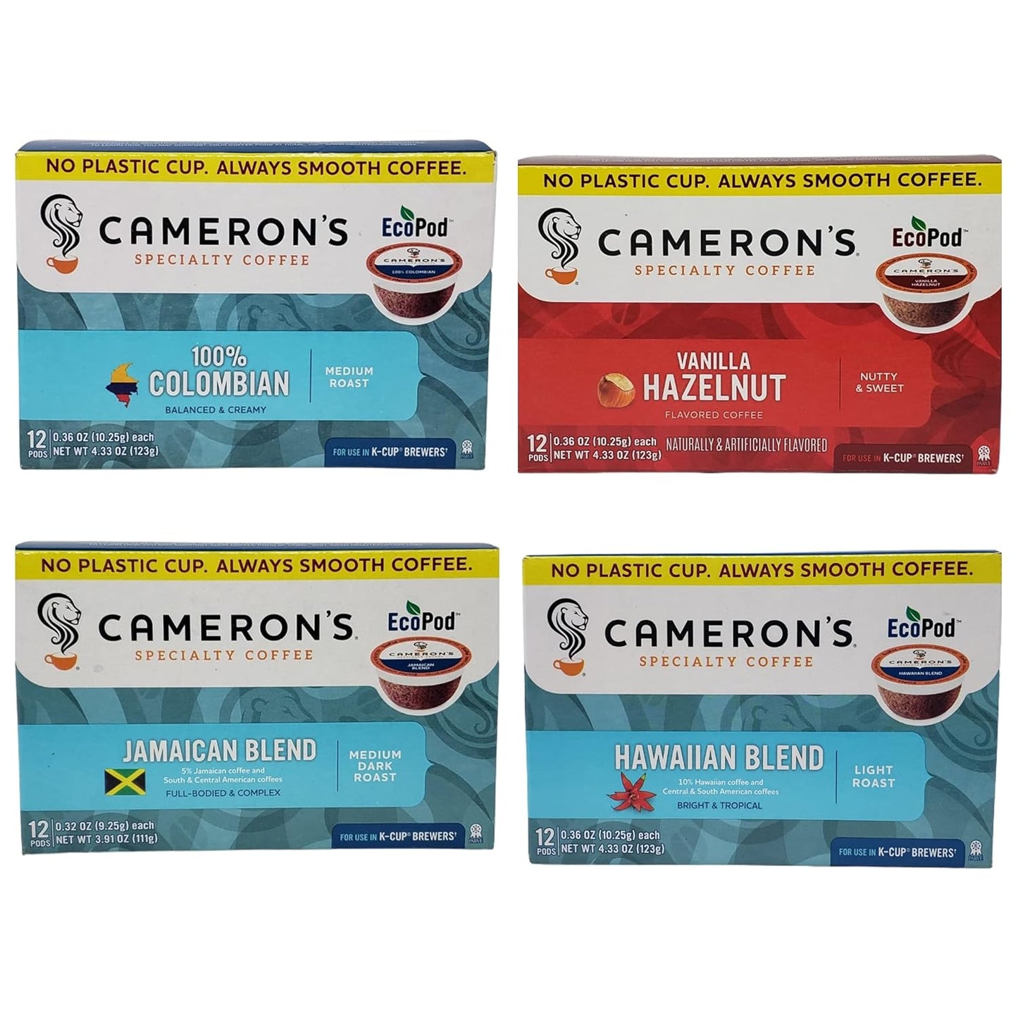 Cameron's Specialty Coffee Pods Variety Pack - 48 Pods - Delicious Flavors - Allergen & Gluten Free