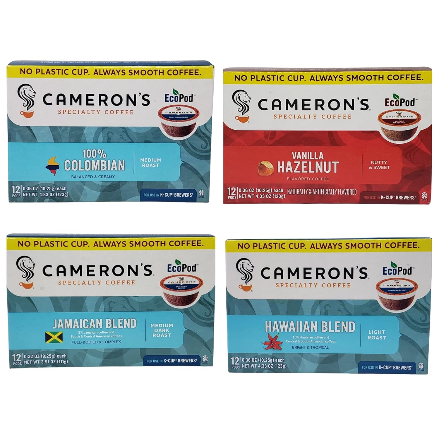 Cameron's Specialty Coffee Pods Variety Pack - 48 Pods - Delicious Flavors - Allergen & Gluten Free