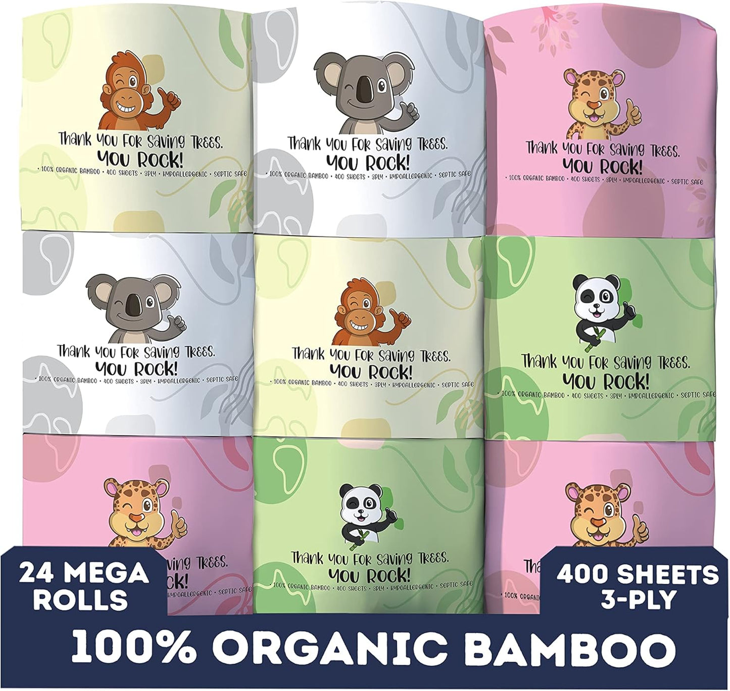MOTHER EARTH Bamboo Toilet Paper - Ultra Soft & Strong 3-Ply