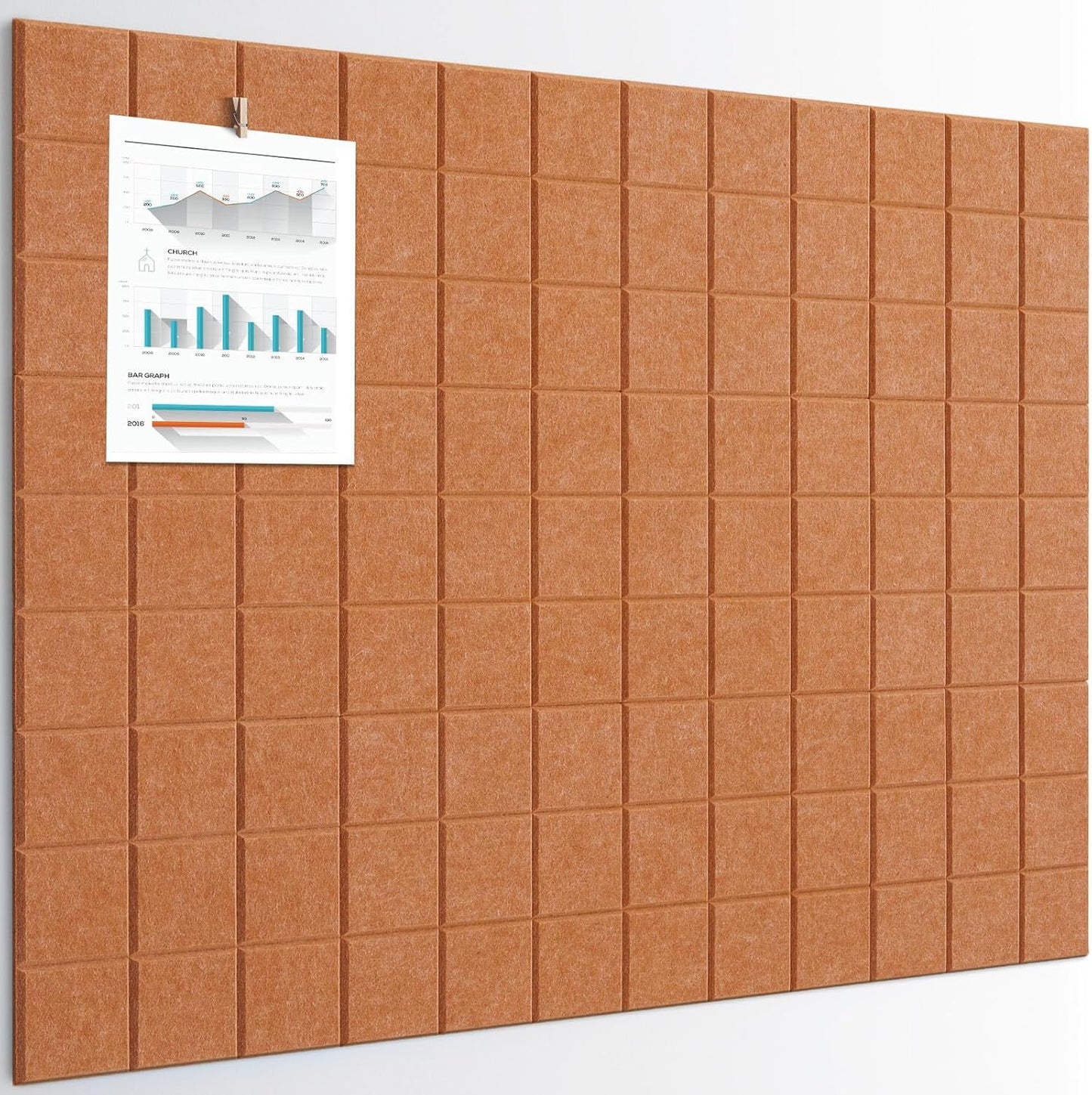 Large Cork Board Set with Felt Wall Tiles for Creative Spaces