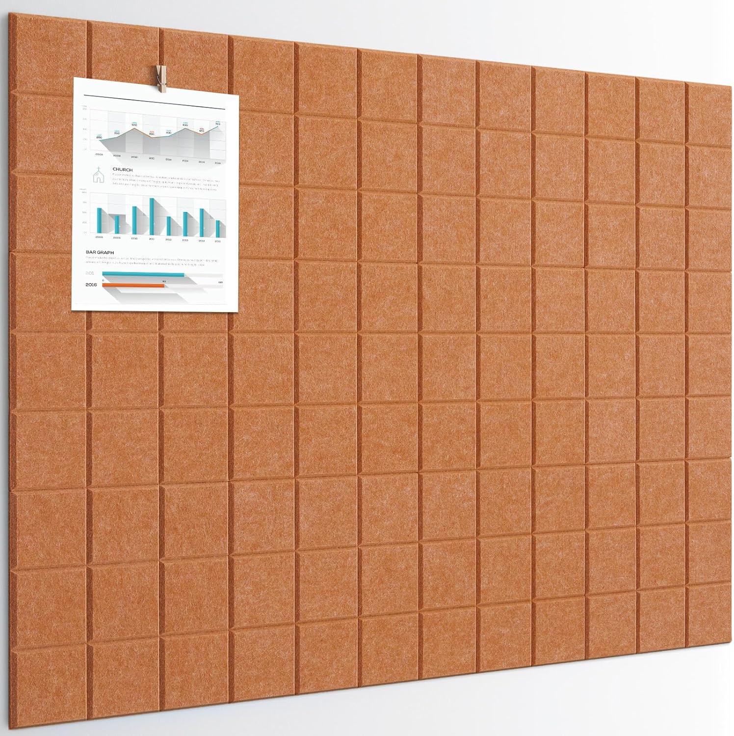 Large Cork Board Set with Felt Wall Tiles for Creative Spaces