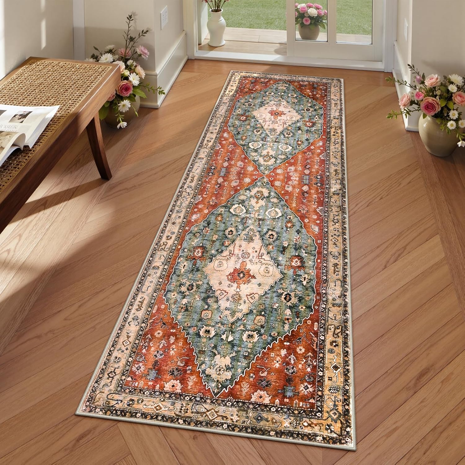 Lahome Boho Tribal 2x6 Washable Runners for Hallways Non Slip