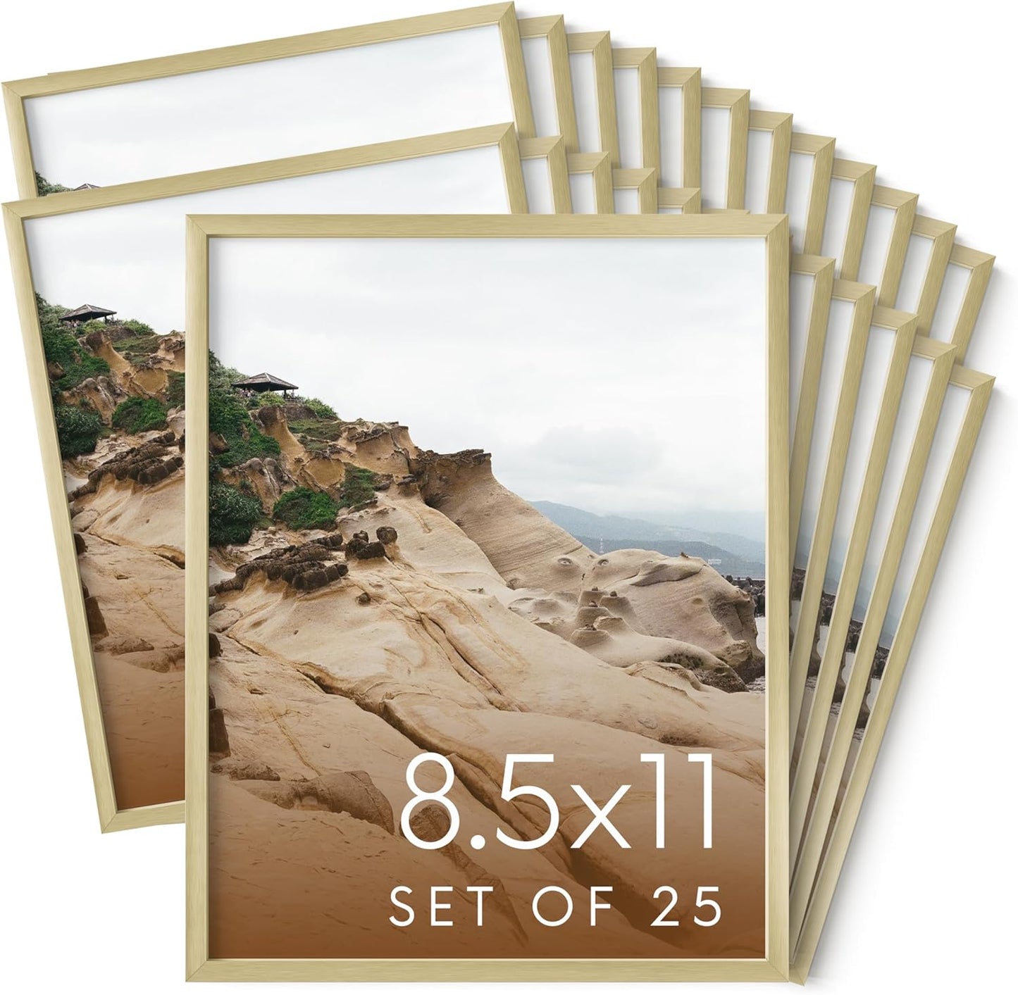HAUS AND HUES 8.5x11 Gold Metal Picture Frames Set of 25