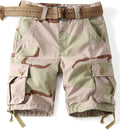 Camo Cargo Shorts for Men Cotton Relaxed Fit Multi-Pocket Shorts