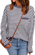LILLUSORY Womens Striped Soft Knit Pullover Sweater - Relaxed Fit