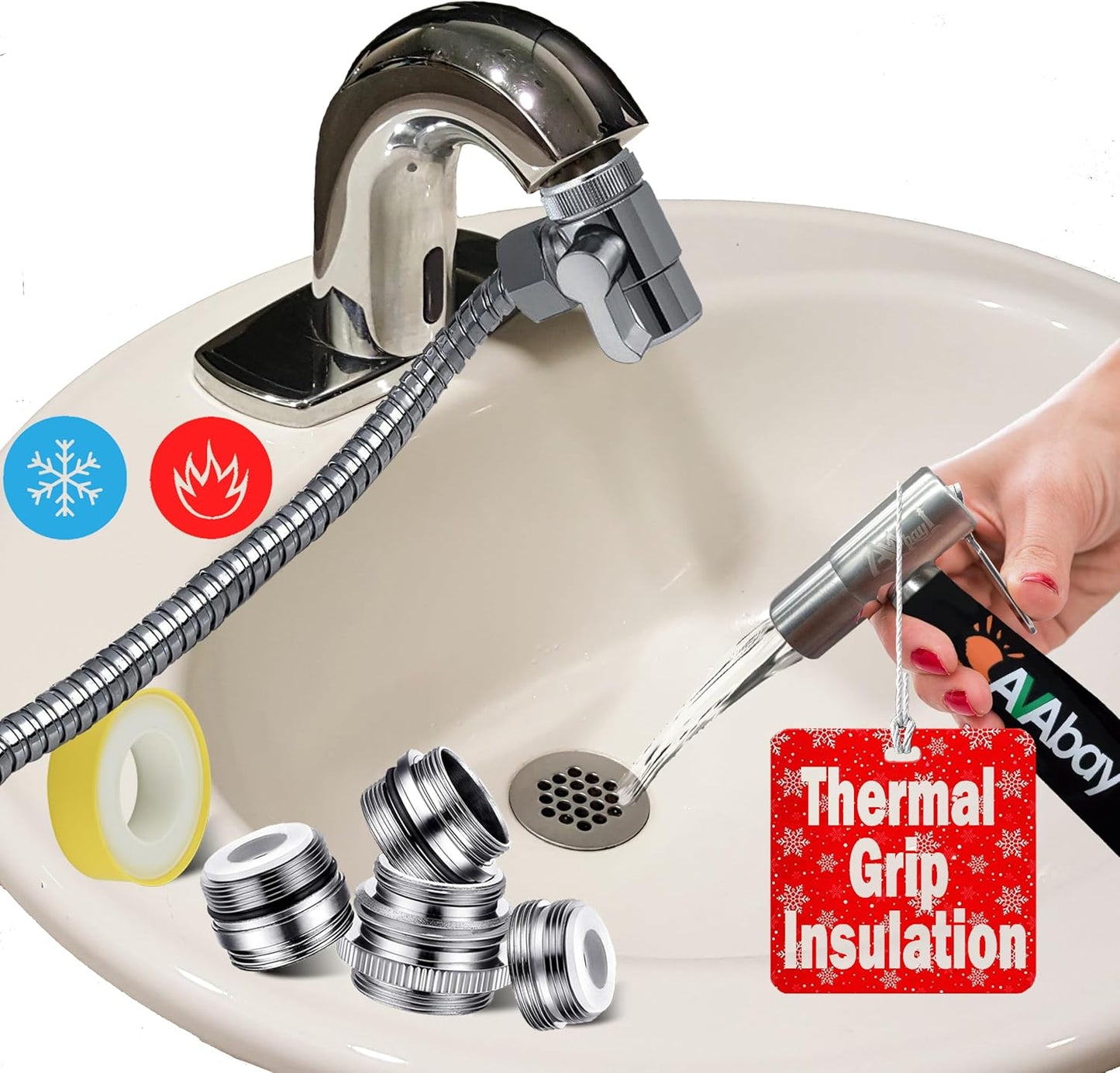 AVAbay Handheld Bidet Sprayer for Toilet with 80in Hose