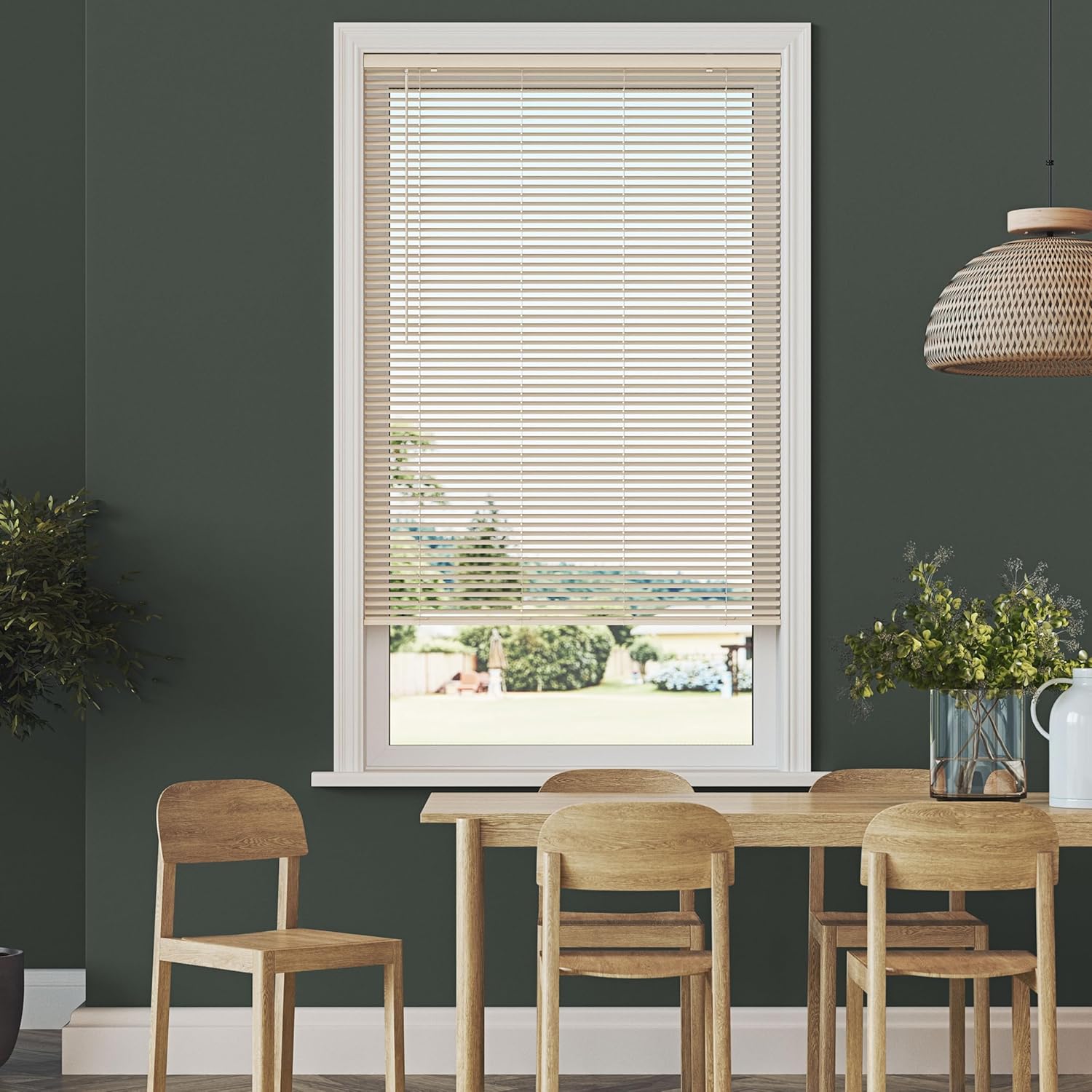 Cordless Room Darkening Mini Blinds for Indoor Windows - 28.25in W