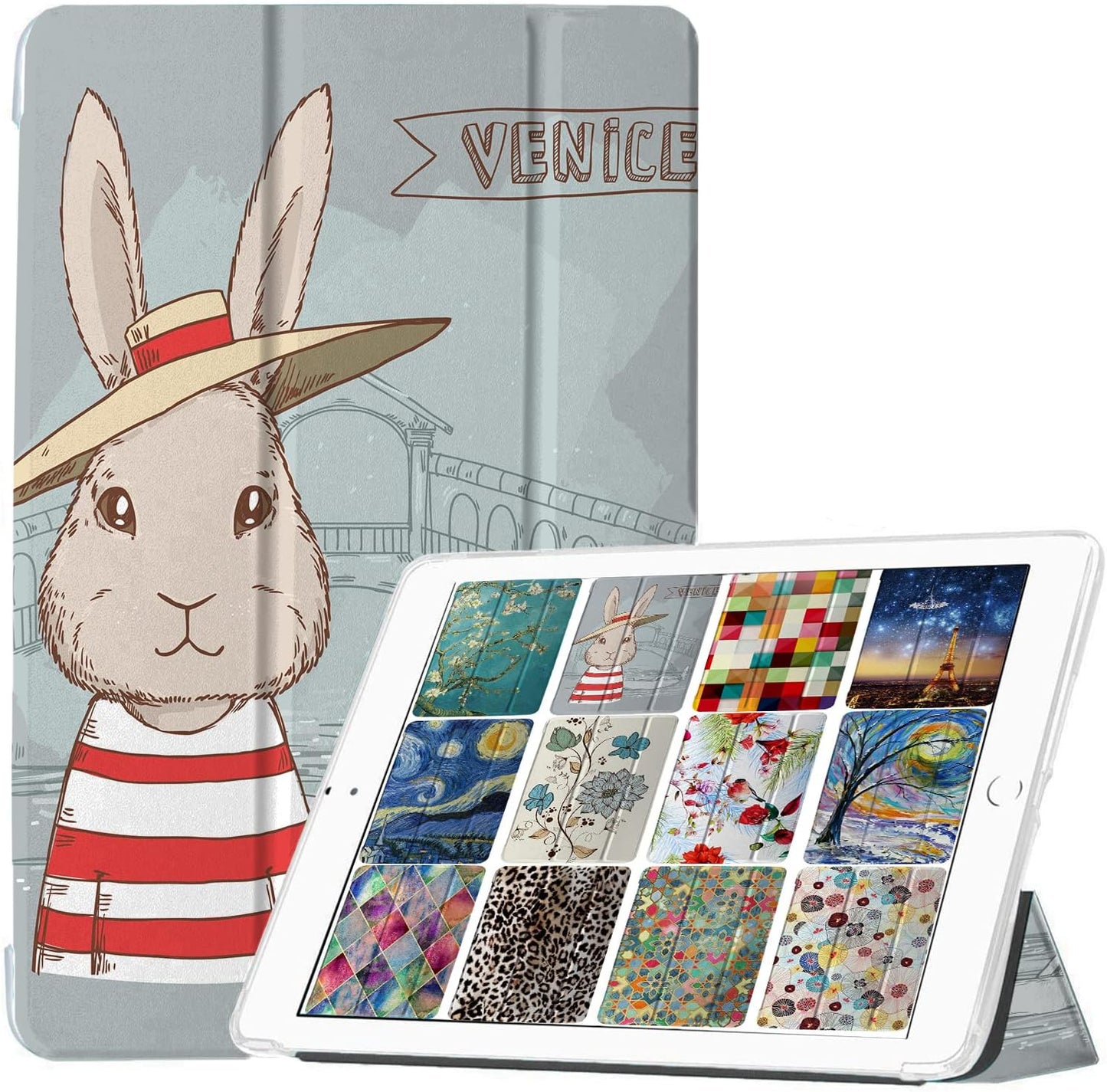 DuraSafe Cases for iPad 9th Gen 10.2in with Cartoon Bunny Hat