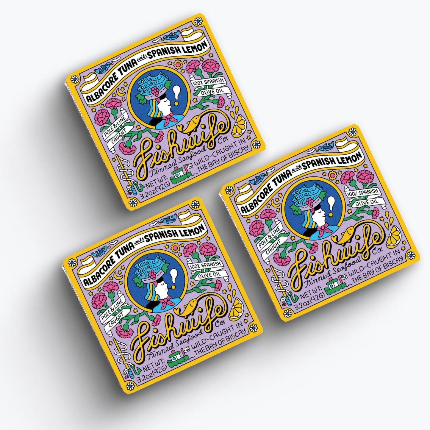 Fishwife Lemon Tuna 3-Pack: Premium Albacore in Olive Oil