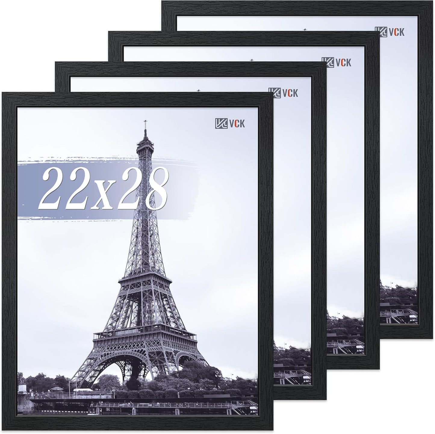 VCK 22x28 Poster Frame Set of 4 - Elegant Black Wood Frames