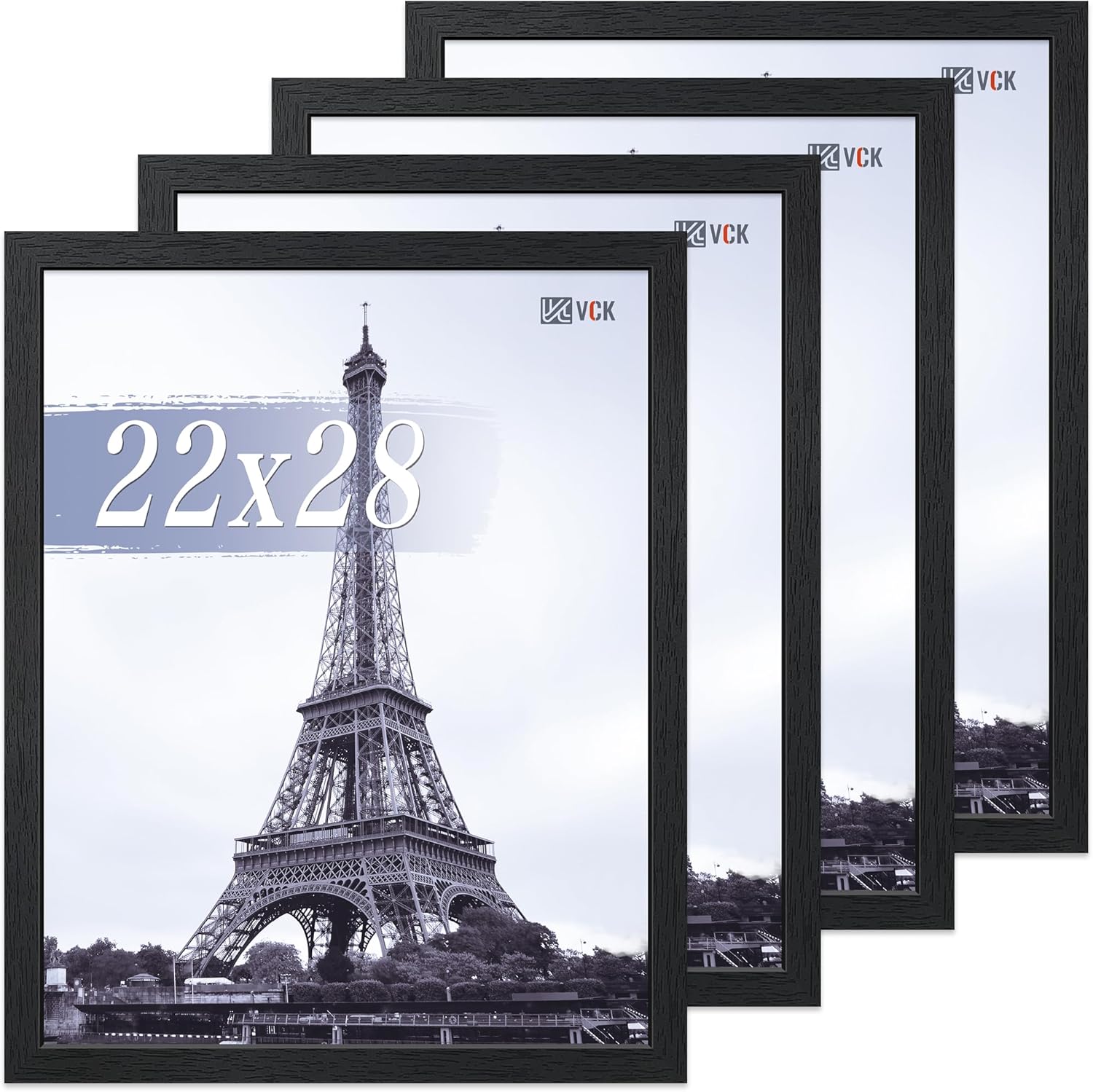 VCK 22x28 Poster Frame Set of 4 - Elegant Black Wood Frames