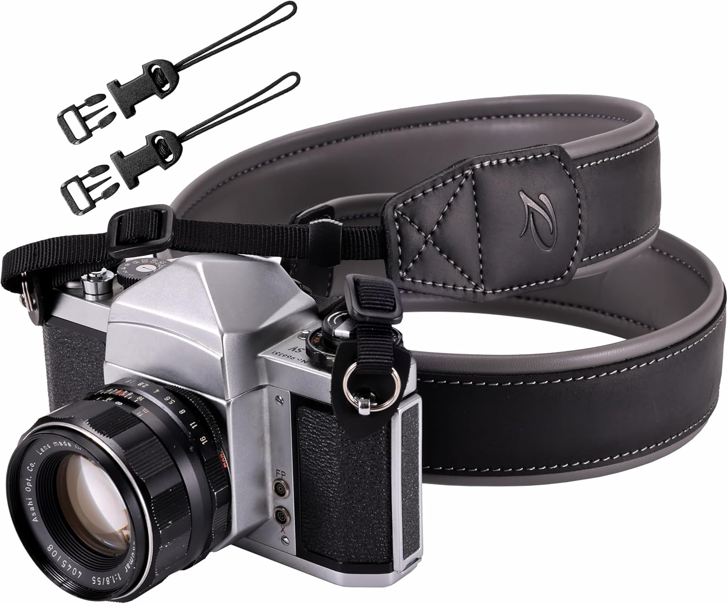 Padwa Lifestyle Black Padded Leather Camera Strap for Photographers