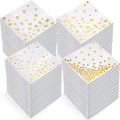 400 Gold Cocktail Napkins 4 Designs 5x5 Inches Disposable Party Napkins