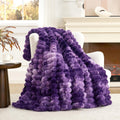 Cozy Bliss Faux Fur Throw Blanket for Couch - Plush Tie-dye Purple
