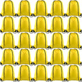 KUUQA 50 Pack Yellow Drawstring Backpacks - Bulk Gym & Travel Bags