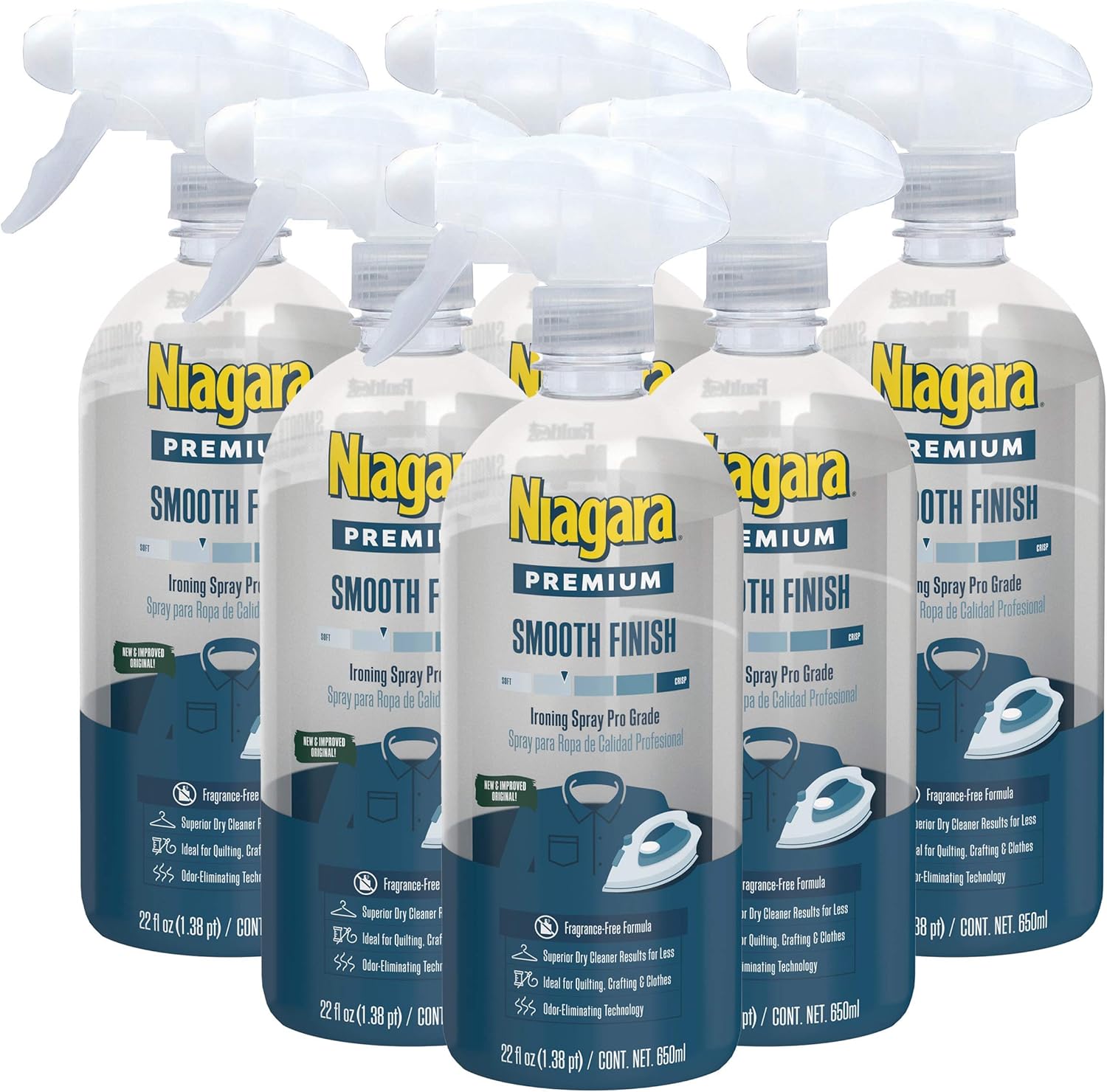Niagara Spray Starch 22 Oz 6 Pack Non-Aerosol Ironing Solution