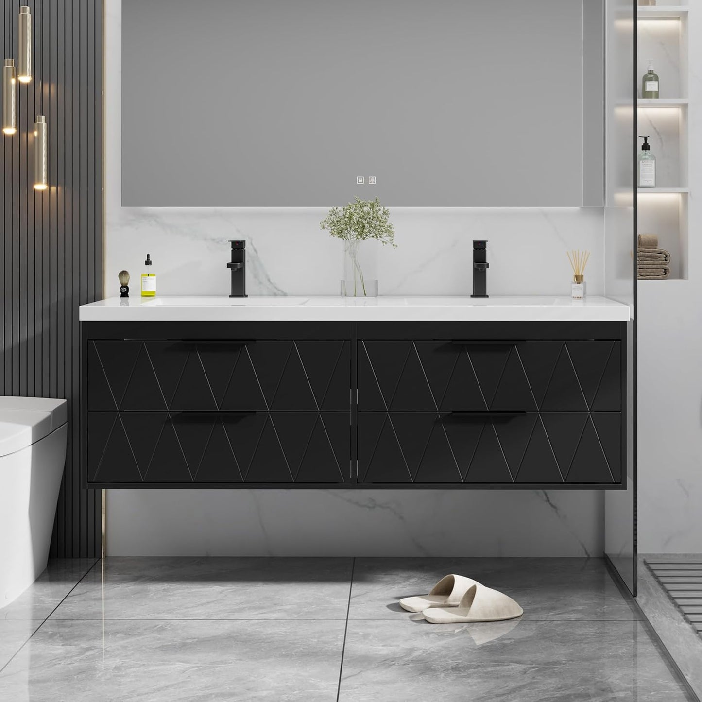 eclife 60 Bathroom Vanities Cabinet with Sink Combo for Style