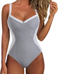 Womens Tummy Control One Piece Swimsuit with Crisscross Lace Back