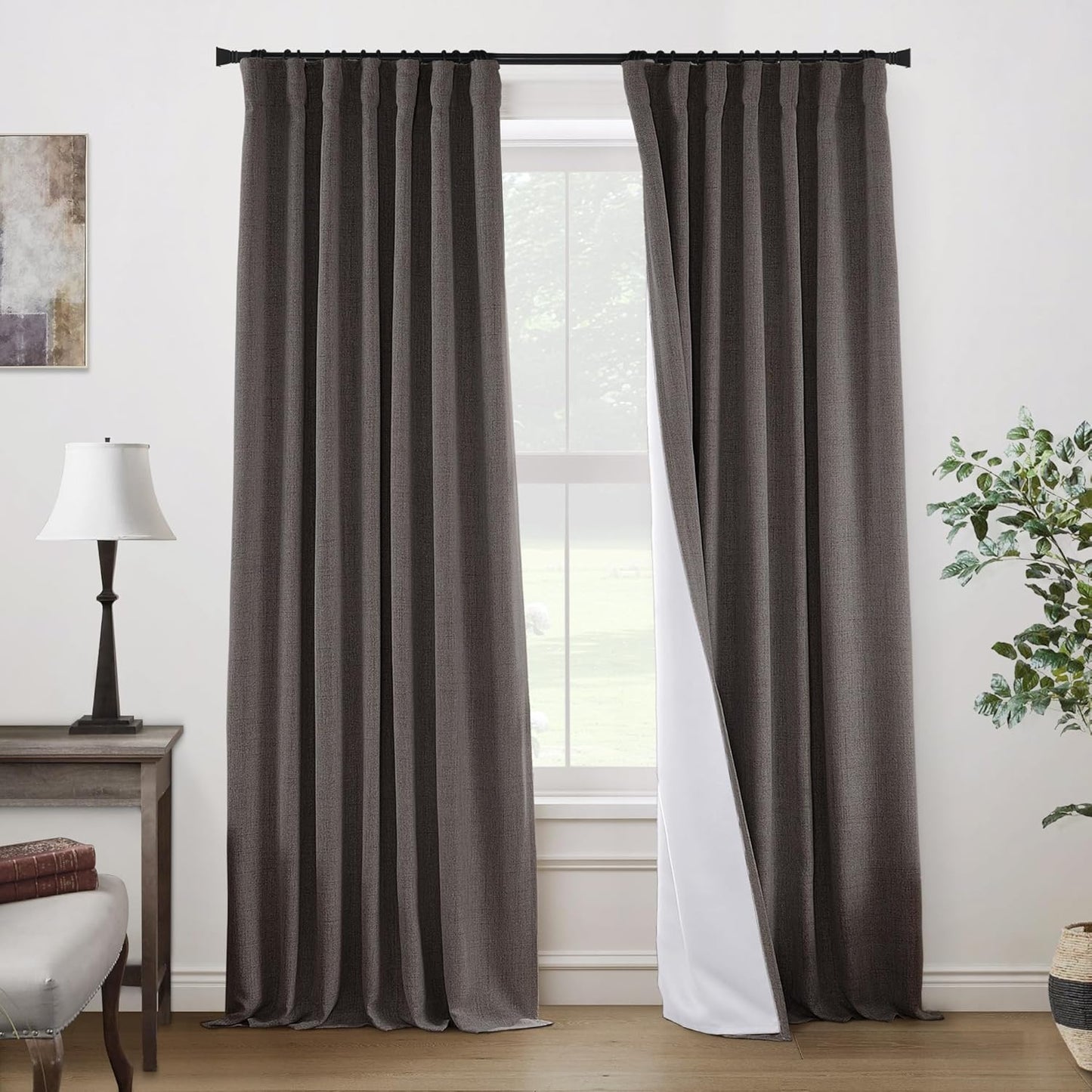 PANELSBURG Dark Brown 100% Total Blackout Curtains for Home