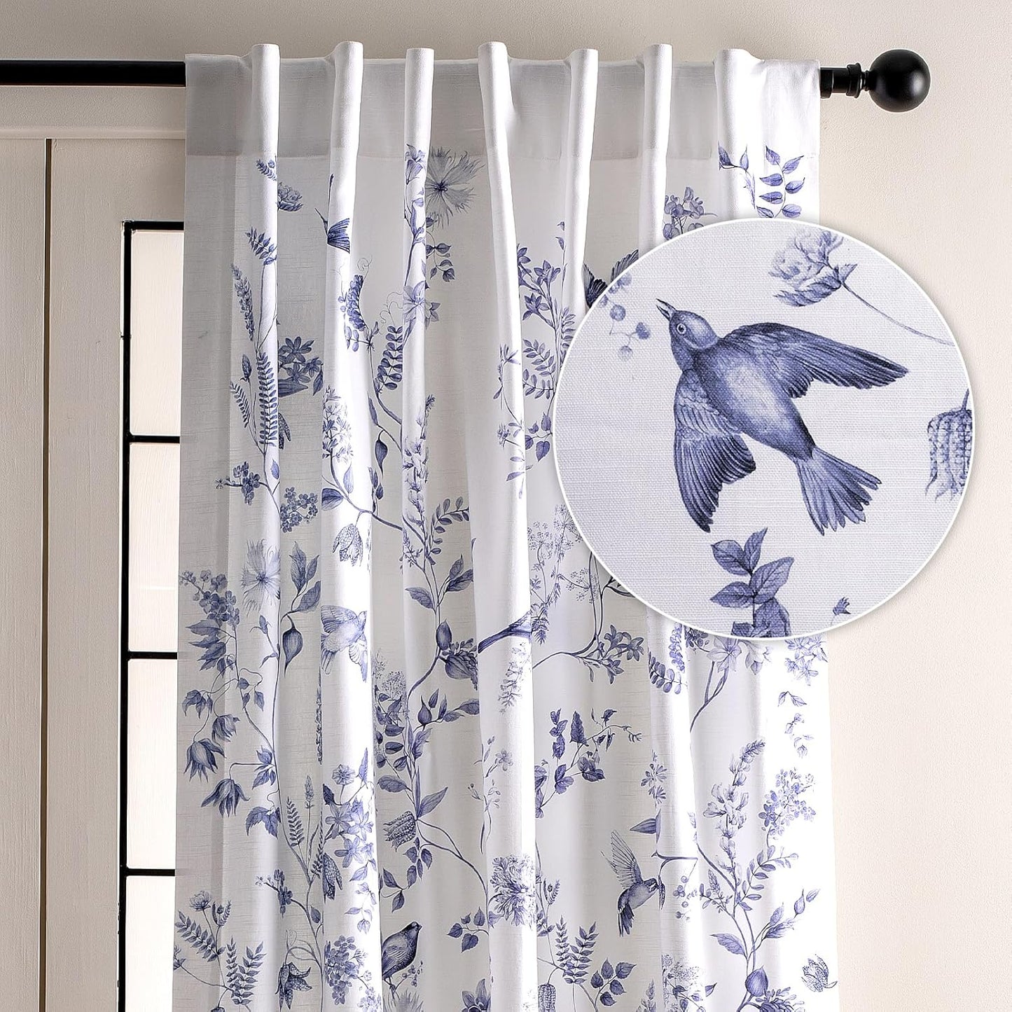 Elegant 100% Cotton Curtains for Living Room and Bedroom Use